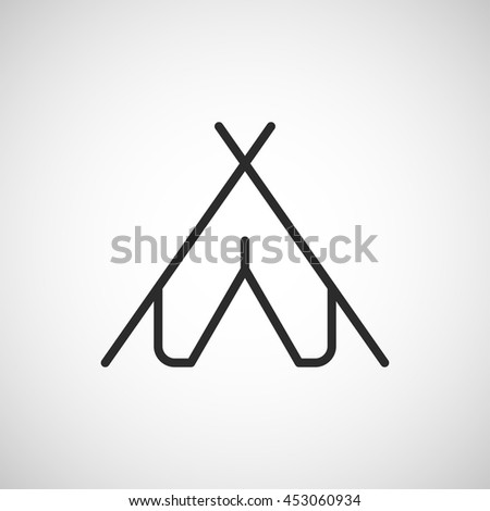 camping tent line icon