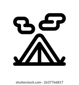 camping tent line icon. Clean and minimalist vector icon for websites, mobile apps, presentations, and logos. Fully scalable and customizable for any project.