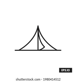 Camping Tent line icon vector. Camping Symbol logo vector illustration
