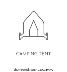 Camping tent linear icon. Camping tent concept stroke symbol design. Thin graphic elements vector illustration, outline pattern on a white background, eps 10.