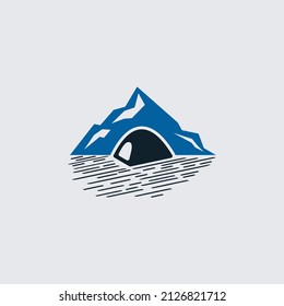 camping tent logo icon with flat and modern design for outdoor brand