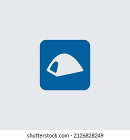 Diseño del logo de la tienda de domo de senderismo. Ilustración simple de caminatas domo tienda vectorial icono plantilla logotipo