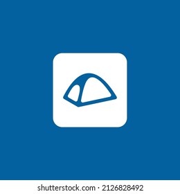 camping tent logo icon with flat design for outdoor brand