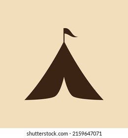 Camping tent logo icon vector flat design template