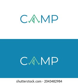 Camping Zelt Logo, Vektorgrafik. Zeltzeichen.