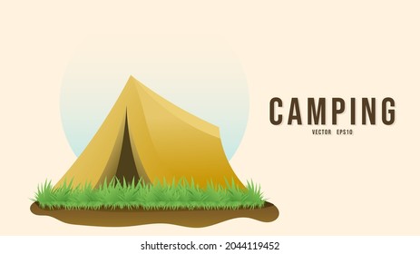 camping tent in the middle of the forest vector , Flat Modern design , illustration Vector EPS 10