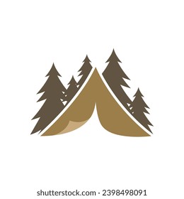 Camping tent outdoor adventure logo and symbol 