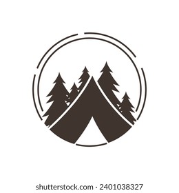 Camping tent outdoor adventure logo and symbol 