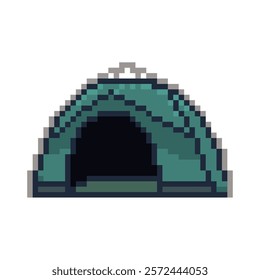 Camping tent outdoor pixel art