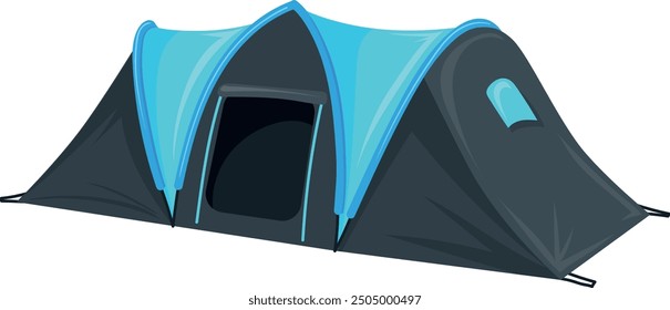 Camping tent. Outdoor travel trip cartoon icon isolated on white background