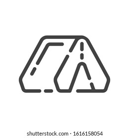 Camping tent outline icon. Vector illustration.
