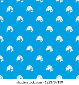 Camping tent pattern vector seamless blue repeat for any use