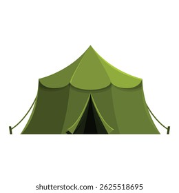 Camping tent providing shelter and accommodation for outdoor activities like hiking or military operations
