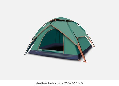 Camping tent realistic on white background for decoration