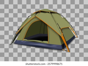 Camping tent realistic on white background for decoration