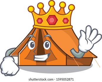 Camping tent Scroll A stylized of King on cartoon character design