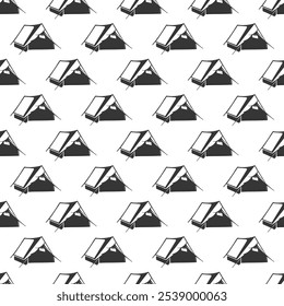 Camping Tent Seamless Pattern. Travel background. Vector 