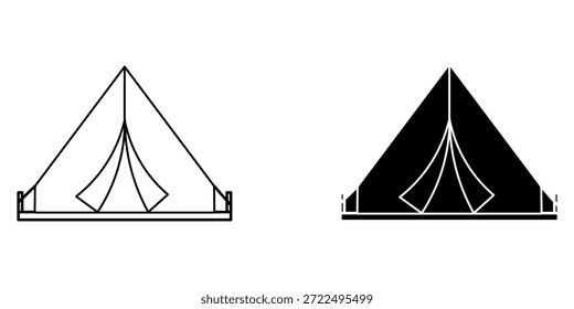 Ilustración del Vector del icono del sistema de la tienda de campaña en el fondo blanco