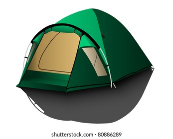 Camping tent with shadow eps10