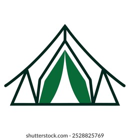 Camping Tent Silhouette Icon illustration.