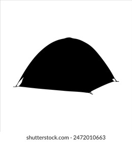 Camping tent silhouette isolated on white background. Camping tent icon vector illustration design.