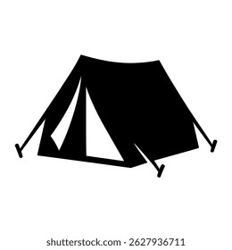 Silhueta de barraca de acampamento com entrada aberta - Símbolo de abrigo exterior clássico para viagens, aventura e exploração de natureza selvagem