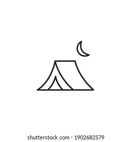 Camping, Tent Simple Thin Line Icon Vector Illustration