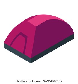 Camping tent is standing on a white background in isometric view