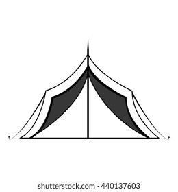 camping tent  with stripes over isolated background,vector illustration 