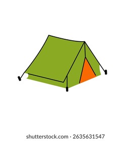 Barraca de acampamento.  Viagens de verão, exploração de natureza e conceito de viagem de natureza Tendas em forma de quadro A para aventura ao ar livre, caminhadas e acampamento.