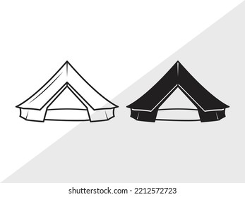 Camping Tent SVG Printable Vector Illustration