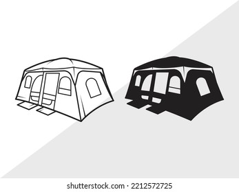Camping Tent SVG Printable Vector Illustration