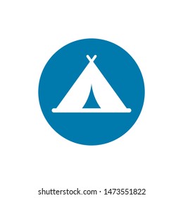 Camping tent symbol icon. Stock vector illustration flat design style. EPS10.