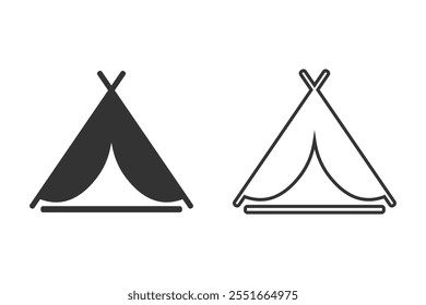 Camping tent symbol set icon. Vector