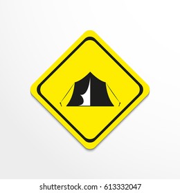 A camping tent. Symbol. Vector icon.