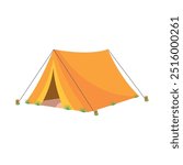 Camping tent. Tourist camping travel tent equipment. Tent for tourism and hiking activities vector illustration.