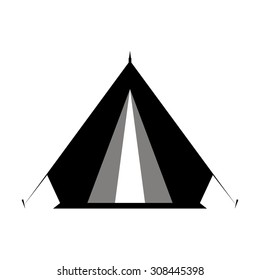 Camping tent for travel on white. Vector illustration.