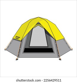 Camping Tent type Dome in Flat Model Design 