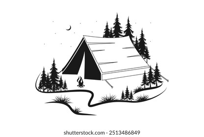 Camping Tent Vector Art, Icon, Graphic Free Download