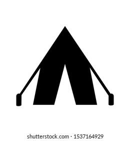 
Camping tent vector icon. adventure illustration symbol. tourism sign or logo.