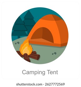 Camping Tent vector icon concept design