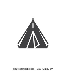 Camping tent vector icon. filled flat sign for mobile concept and web design. Triangular camping tent glyph icon. Symbol, logo illustration. Vector graphics