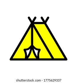 camping tent vector icon fit for camping tools shop, camping activity icon, outdoor activity, summer activity and etc. 