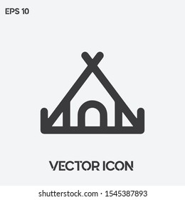 Camping tent vector icon illustration. Ui/Ux. Premium quality.
