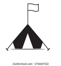 Camping tent vector icon illustration sign