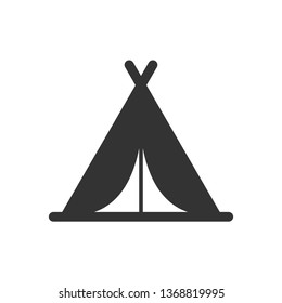 camping tent vector icon isolated on white background. travel and tourism concept. tent flat icon for web and ui design