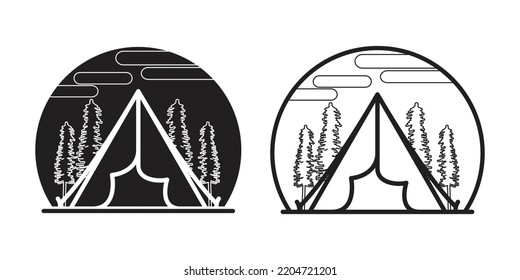 camping tent vector. camping icons for logo, web, ui.