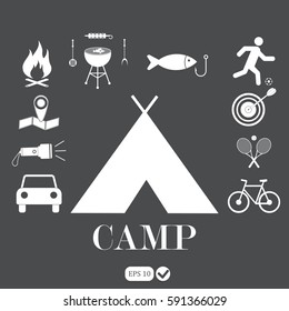 Camping Tent. Vector illustration