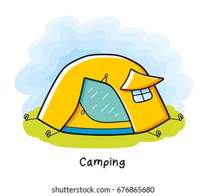 Camping tent vector illustration