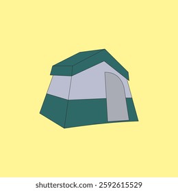 Camping tent vector illustration. Adventure activities equipment. Portable shelter for outdoor activities